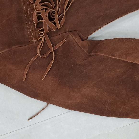 Vintage fringe seude jacket men's size 44 brown lined  Western Made in Mexico - Picture 12 of 16